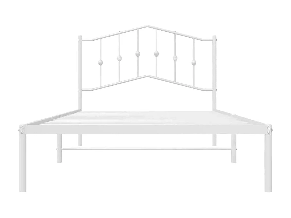 Lit-100x200 cm métal avec tête de lit blanc EGGB16569