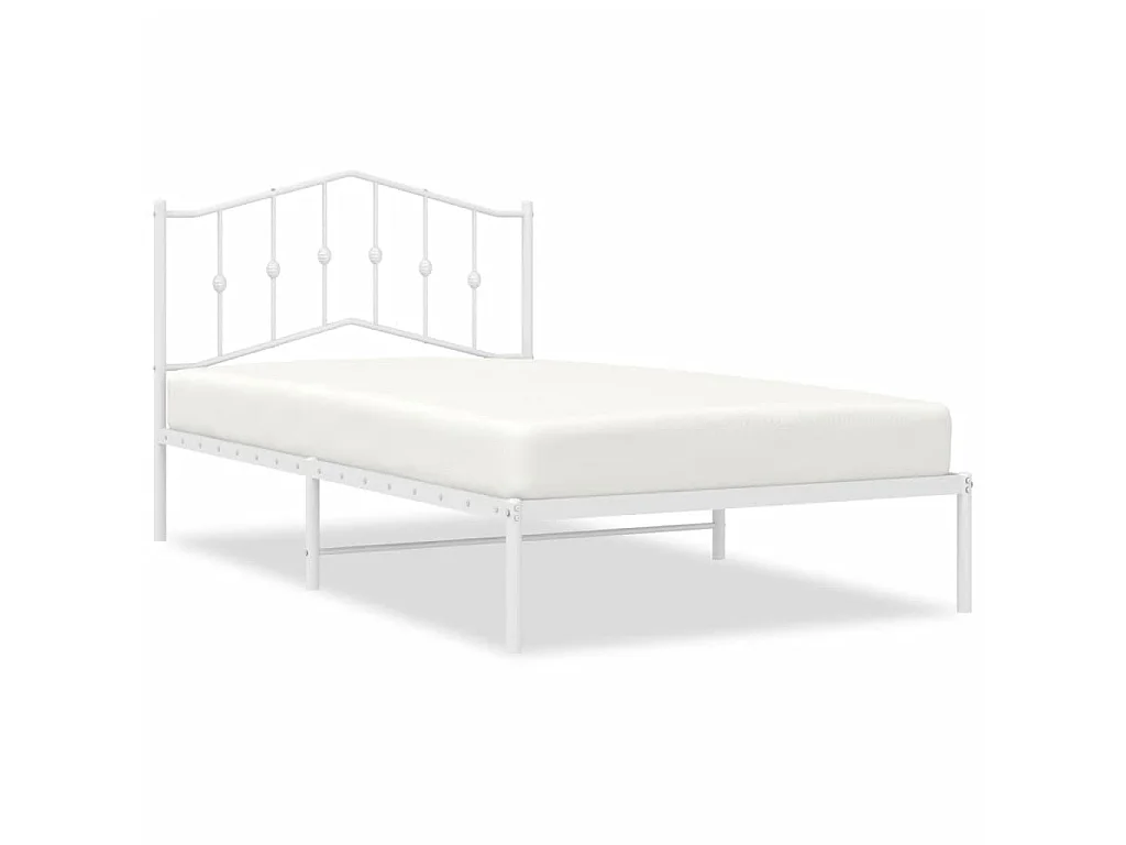 Cama com cabeceira 100x200 cm metal branco PT538734