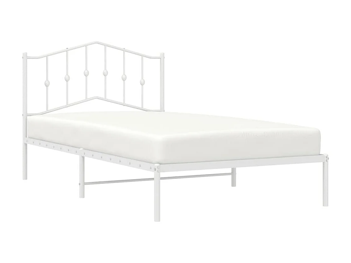 Cama com cabeceira 100x200 cm metal branco PT538734