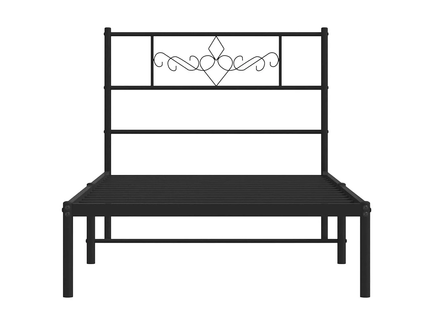 Cama com cabeceira 90x200 cm metal preto PT262218