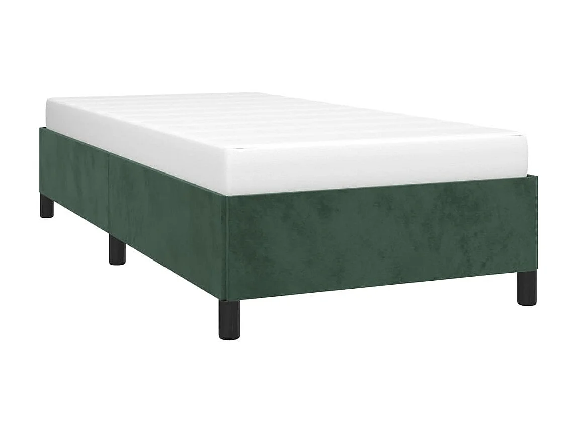 Cama 90x200 cm de terciopelo verde ES45070