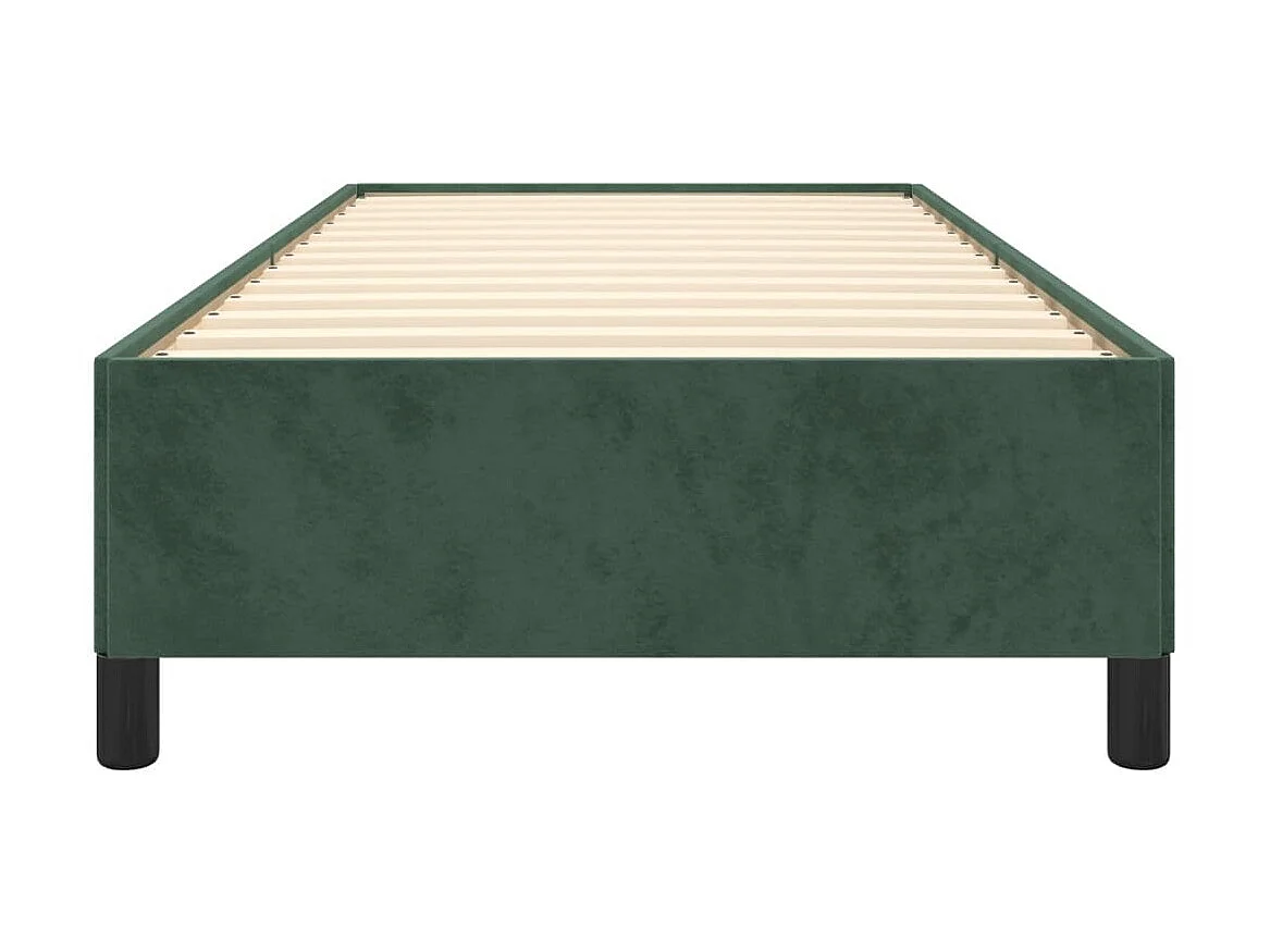 Cama 90x200 cm de terciopelo verde ES45070