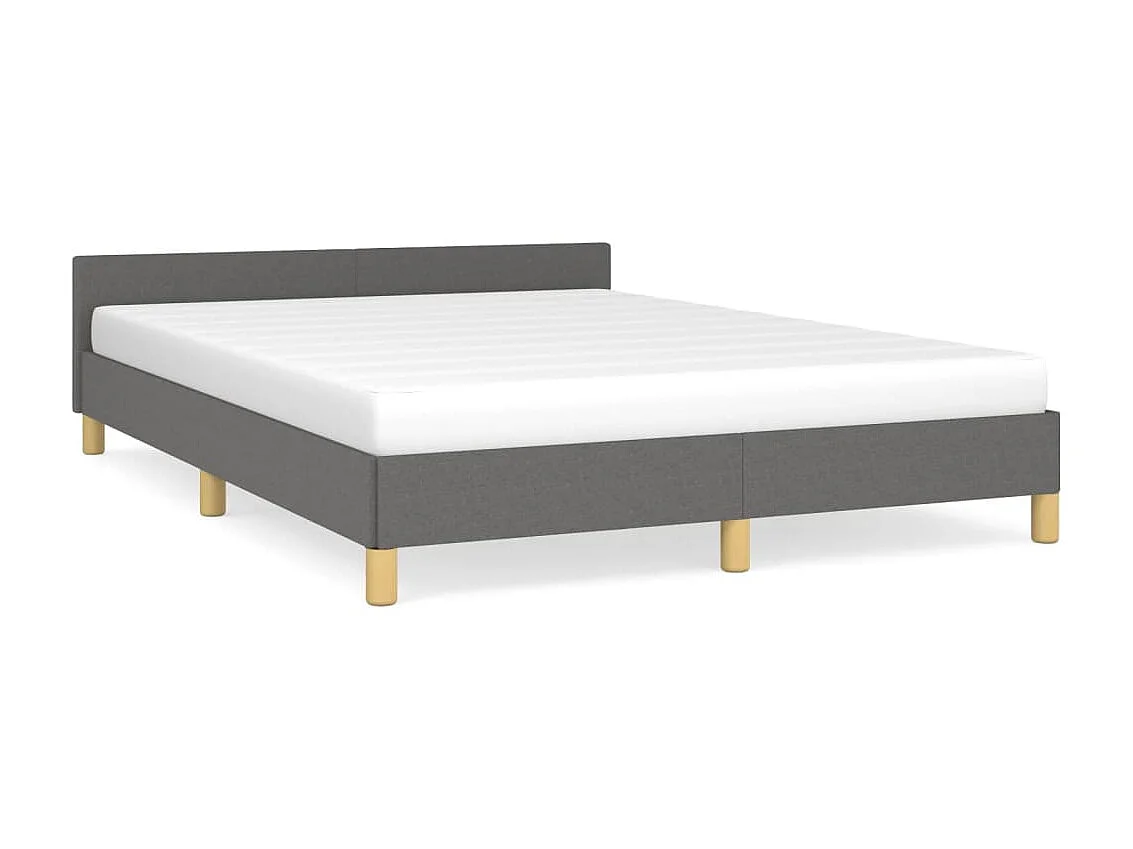 Lit-140x190 cm avec tête de lit Gris foncé Tissu EGGB58229