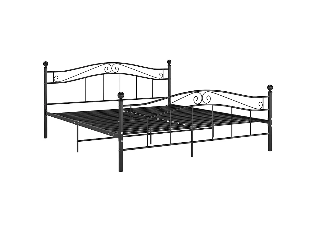 Cama de adulto 160x200 cm metal preto PT219748