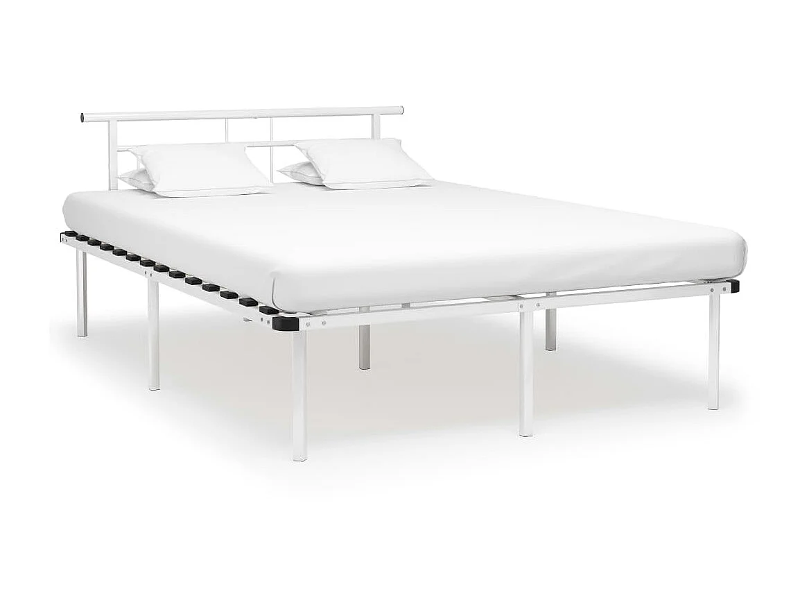 Cama em metal 140x200 cm branco PT419163
