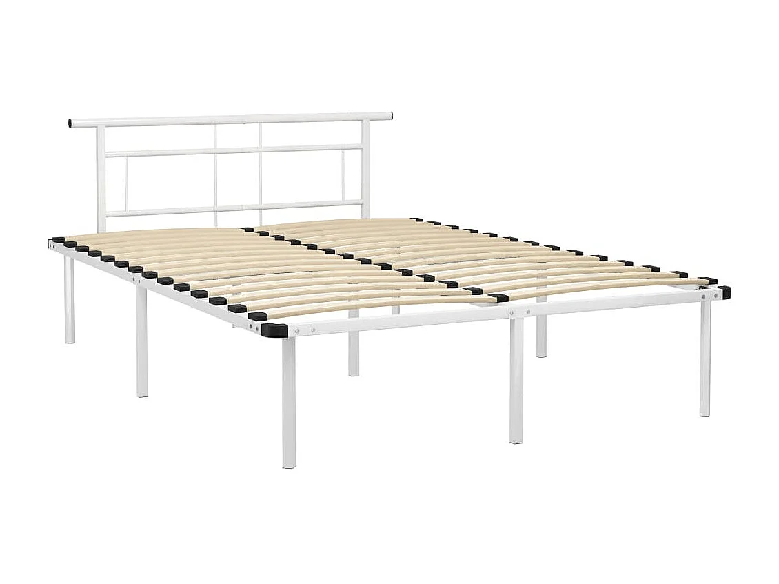 Cama em metal 140x200 cm branco PT419163