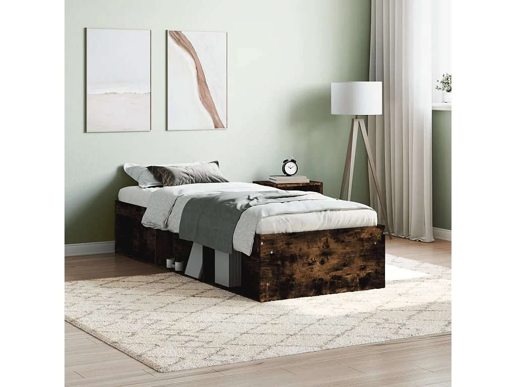 Lit-75x190 cm chêne fumé petit simple EGGB71342