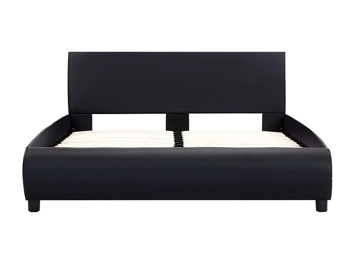 Lit-140x200 cm Noir Similicuir EGGB86250