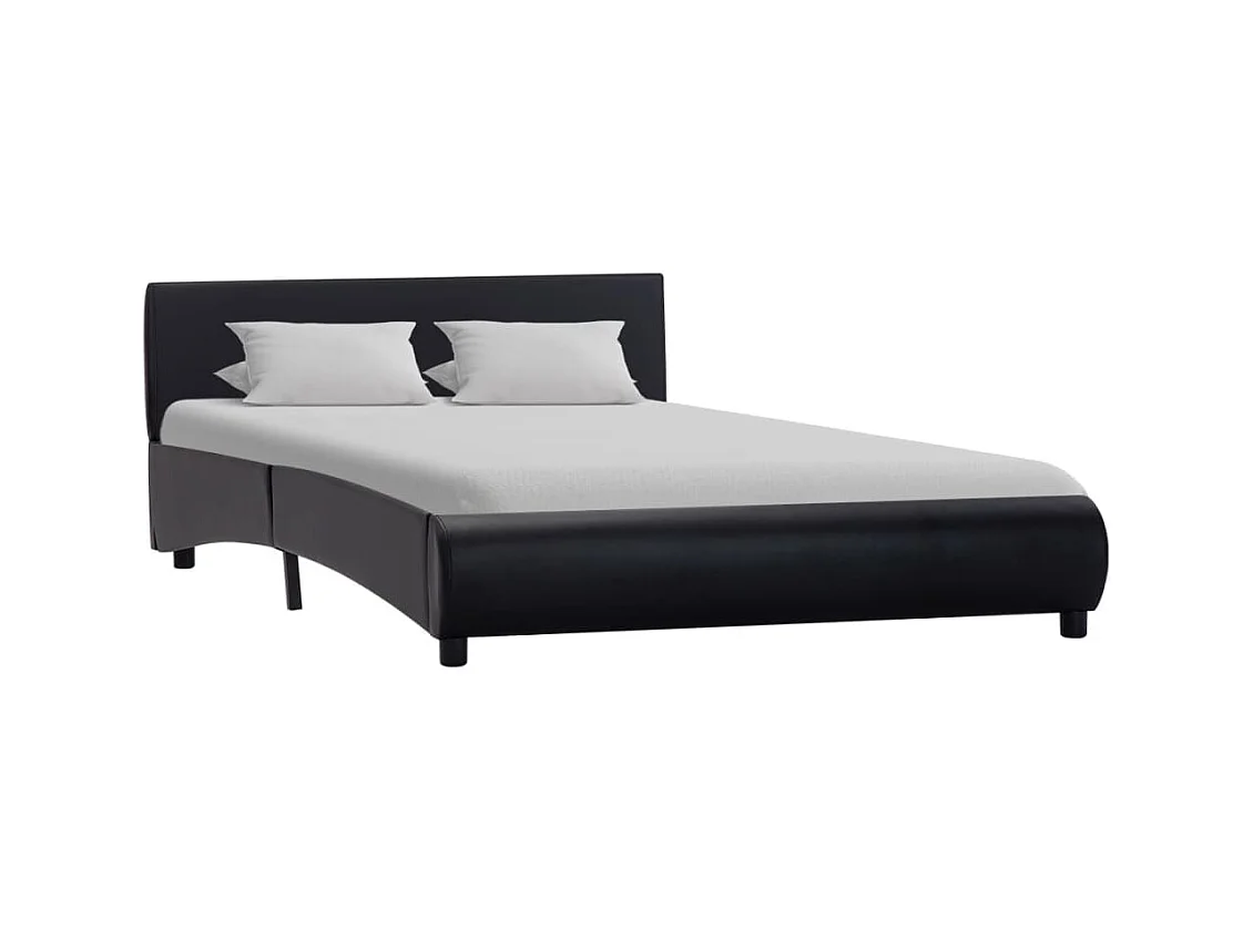 Lit-140x200 cm Noir Similicuir EGGB86250