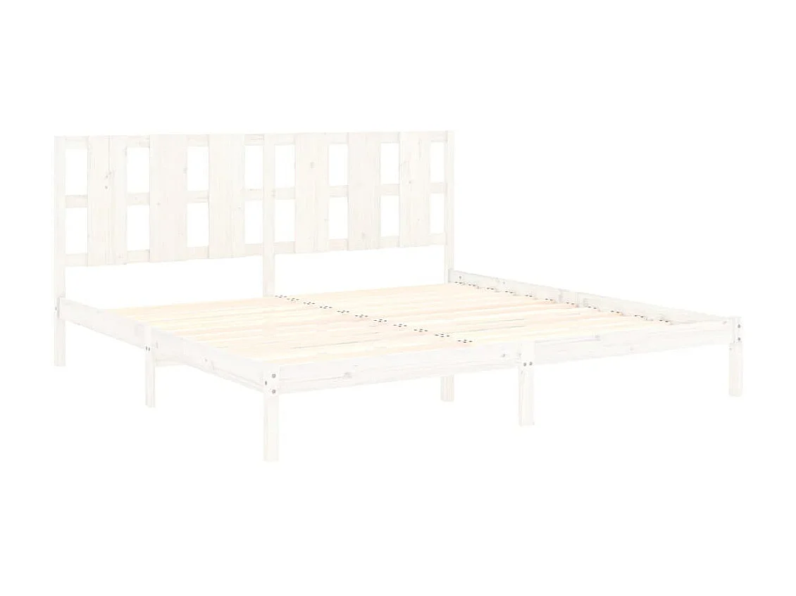 Lit-180x200 cm Blanc Bois massif Super King EGGB77012