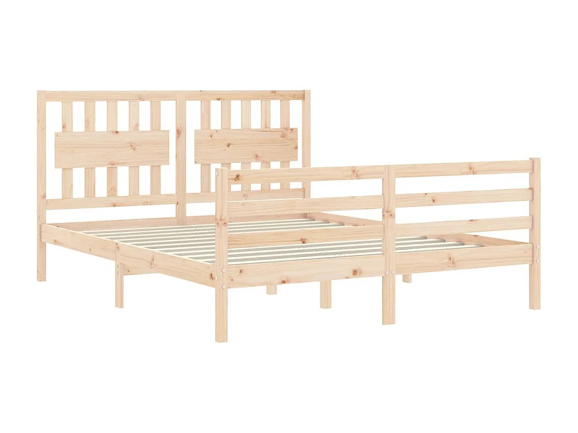 Cama 160x200 cm con cabecero madera maciza ES83692