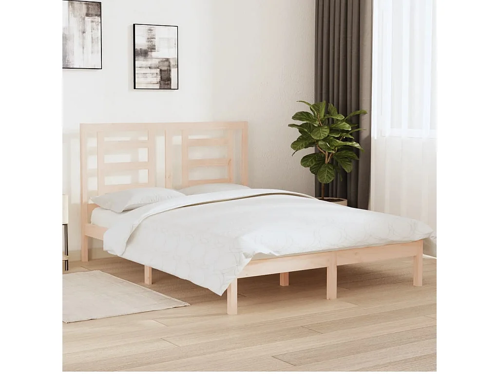 Cama 160x200 cm pinho maciço PT372898