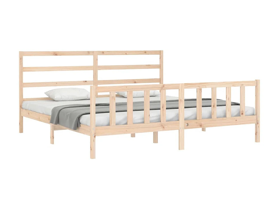Bedframe met hoofdbord massief hout 200x200 cm NL58948