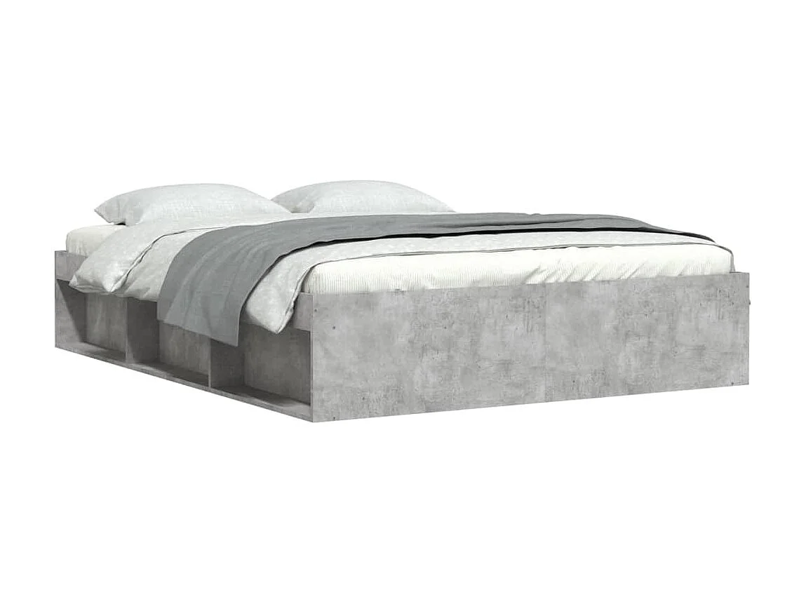 Lit-140x190 cm gris béton EGGB64903