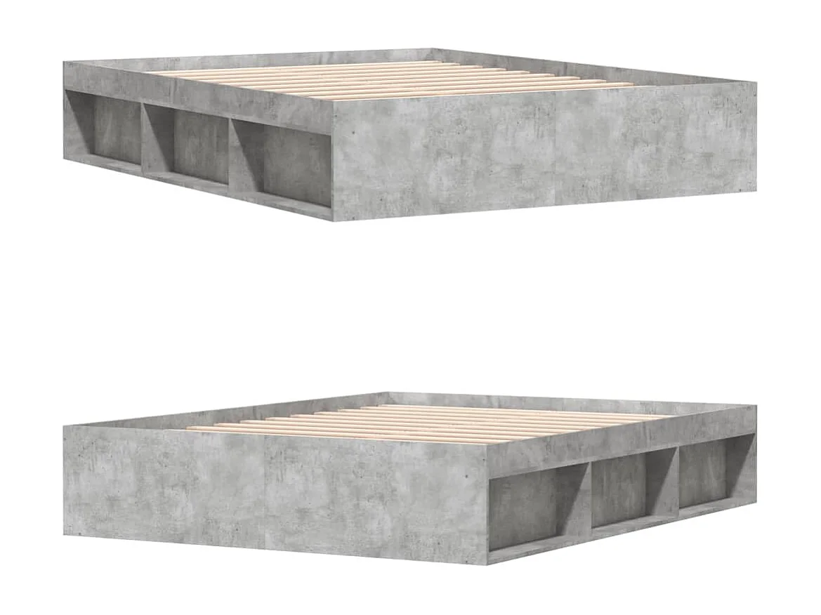 Lit-140x190 cm gris béton EGGB64903