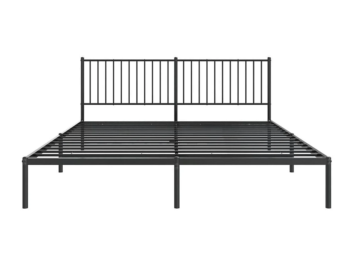 Lit-180x200 cm métal avec tête de lit noir EGGB83348