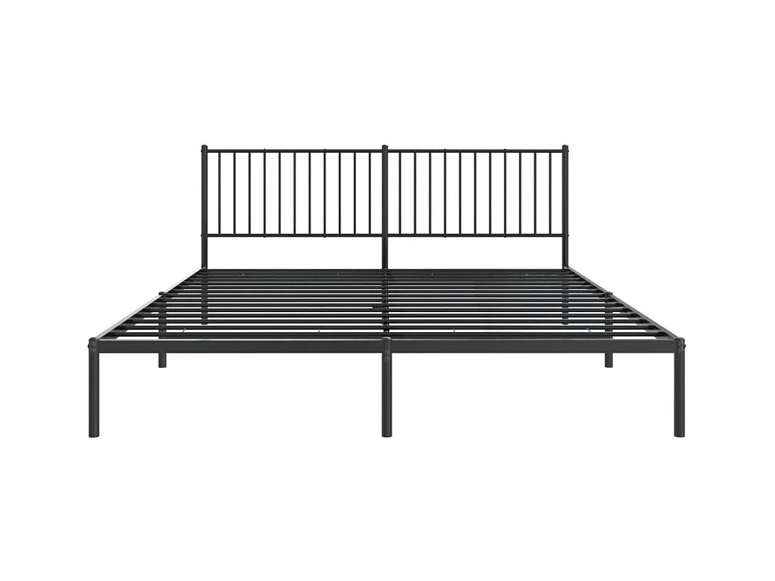 Cama em metal com cabeceira 180x200 cm preto PT727846