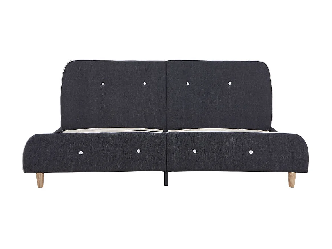 Lit-160x200 cm Gris foncéé Tissu EGGB44915