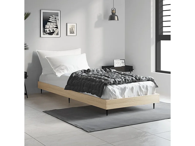 Cama 75x190 cm madera de ingeniería roble Sonoma ES40266