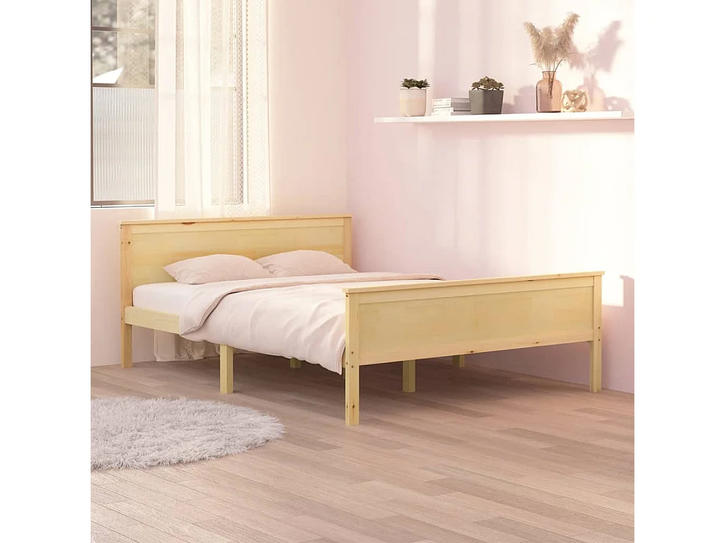 Cama 140x200 cm pinho maciço PT756513