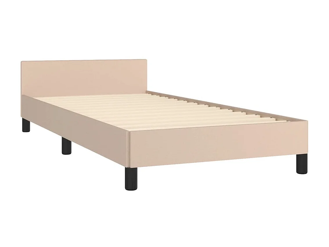 Cama c/ cabeceira couro artif. 80x200 cm cappuccino PT849990