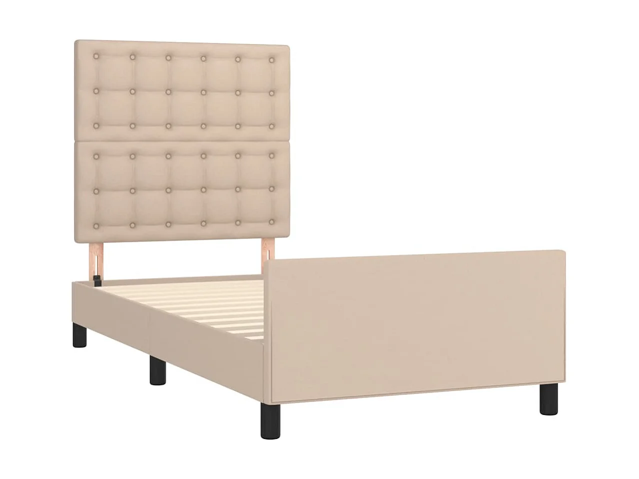 Cama c/ cabeceira couro artif. 80x200 cm cappuccino PT849990