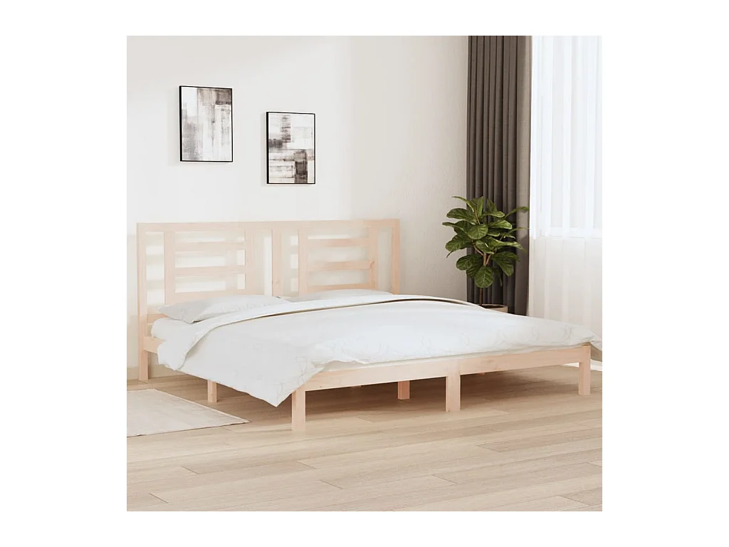 Lit-200x200 cm Bois de pin massif EGGB86461