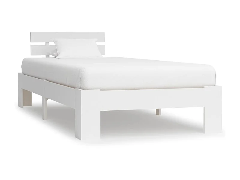 Cama 90x200 cm pinho maciço branco PT621497