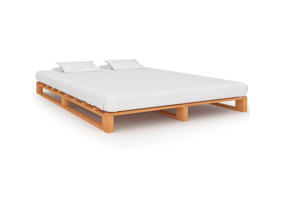 Lit-200x200 cm de palette Marron Bois de pin massif EGGB14781