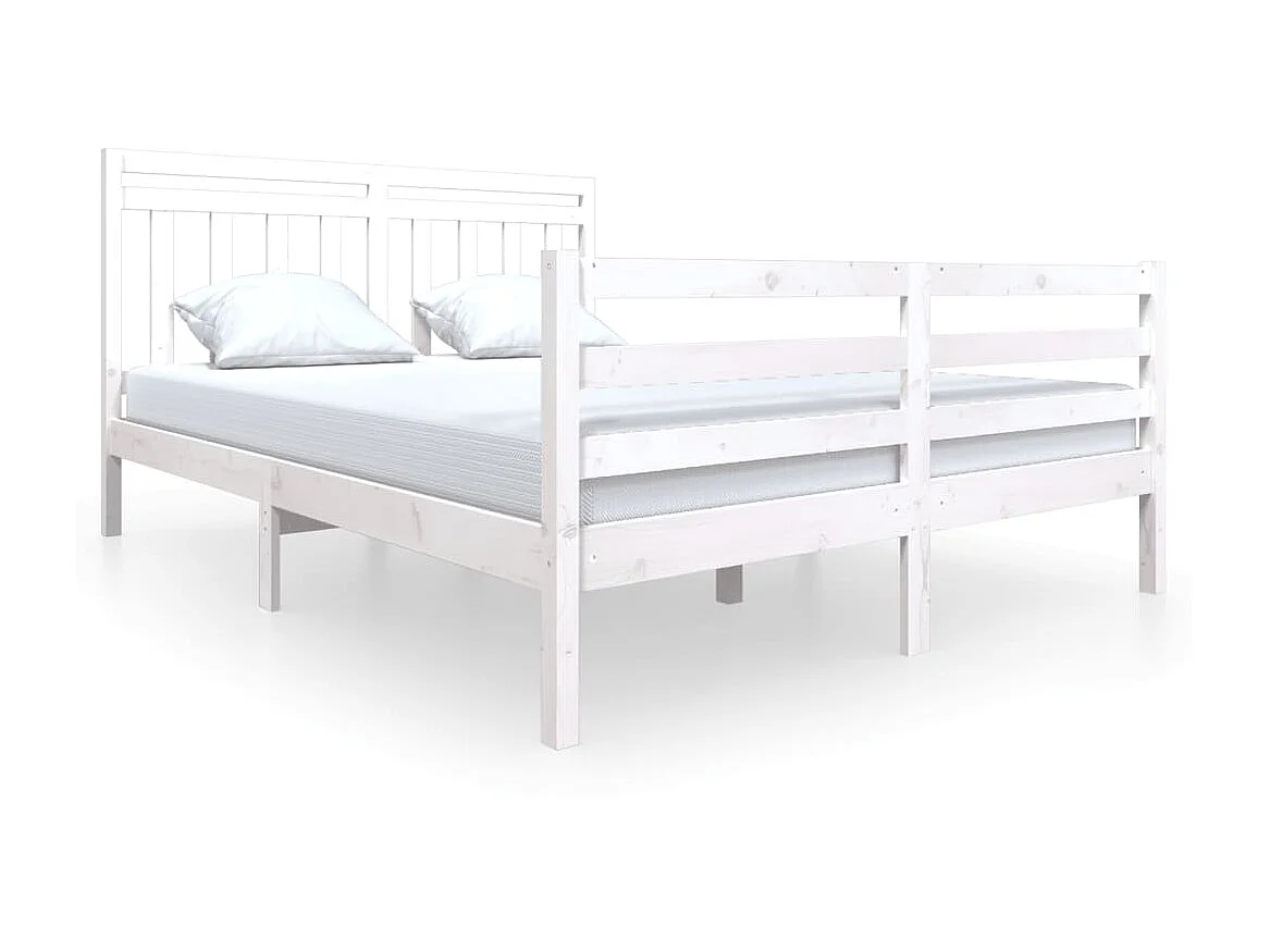 Bedframe massief grenenhout wit 160x200 cm NL44694