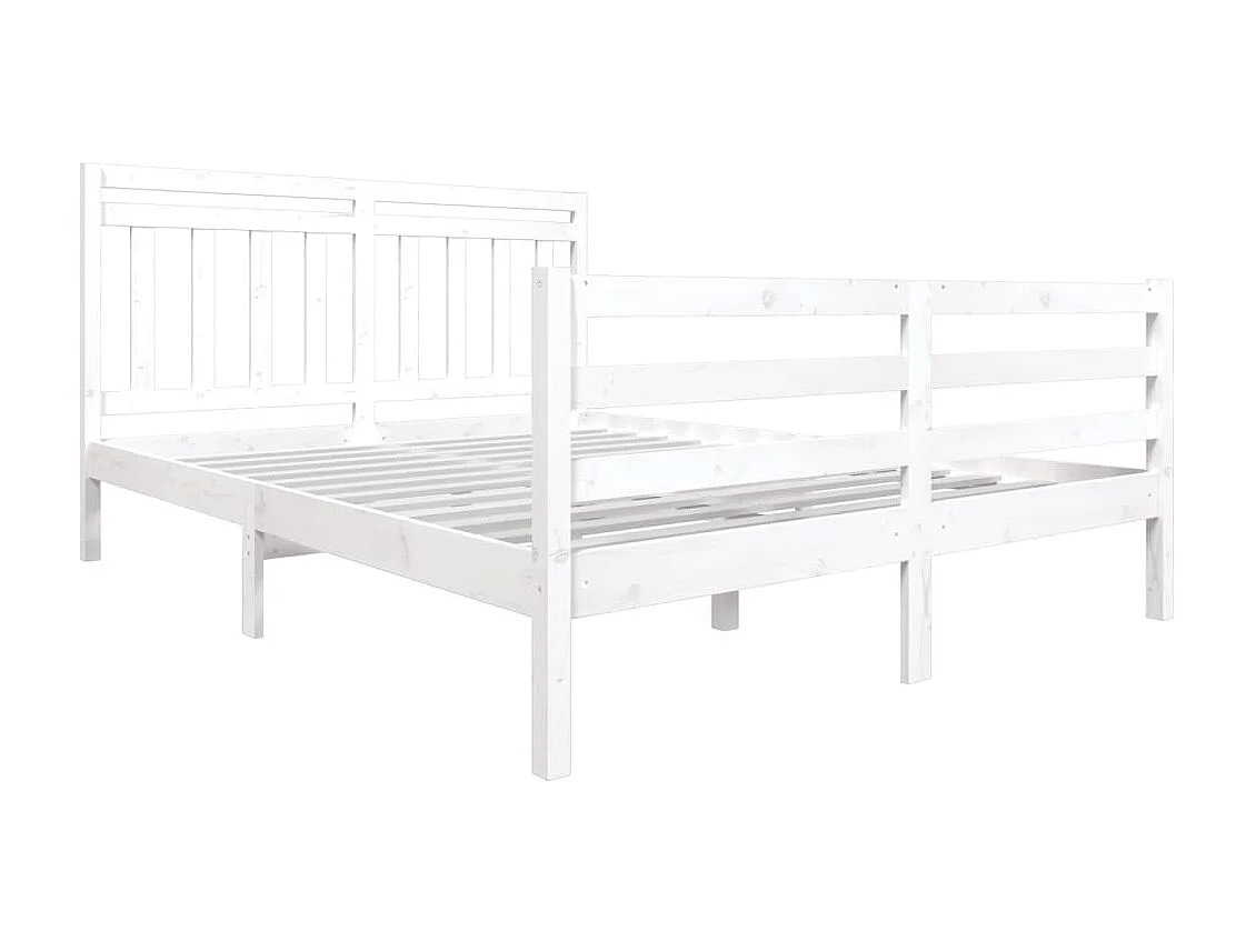 Bedframe massief grenenhout wit 160x200 cm NL44694