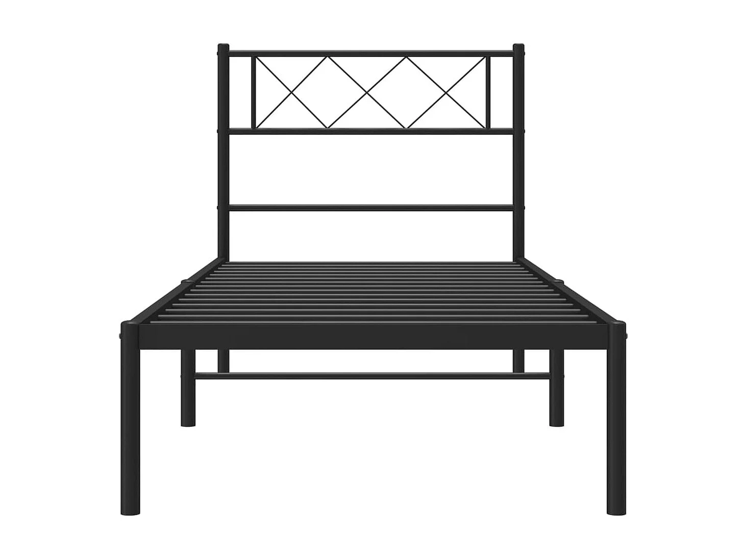 Lit-75x190 cm métal avec tête de lit noir EGGB14114