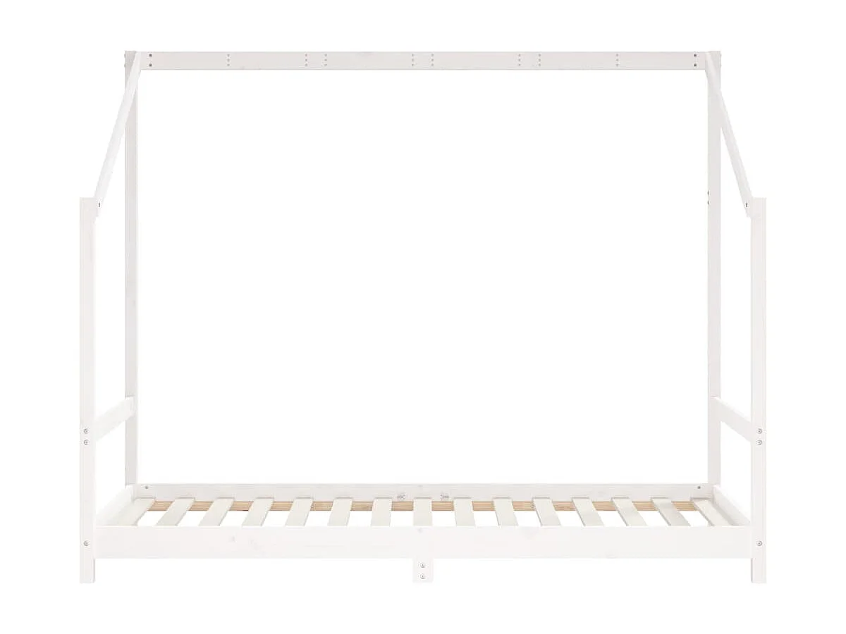 Kinderbedframe 90x190 cm massief grenenhout wit NL93488