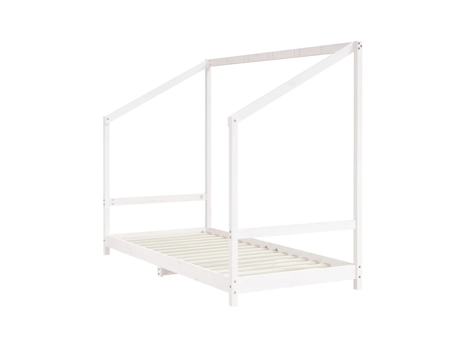 Lit-90x190 cm pour enfants blanc bois de pin massif EGGB61609