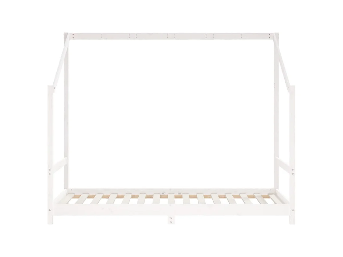 Lit-90x190 cm pour enfants blanc bois de pin massif EGGB61609