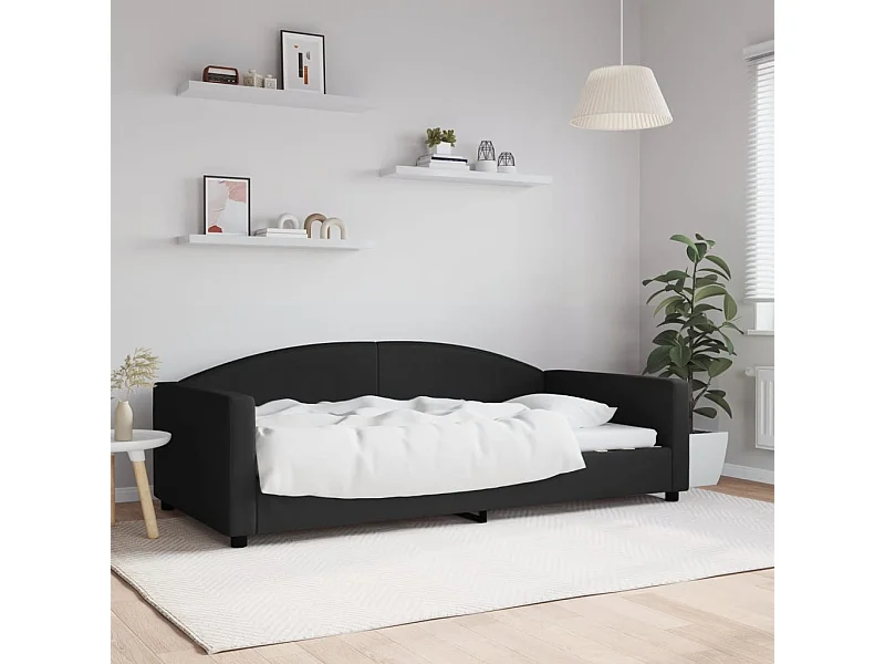 Sofá-cama 100x200 cm tecido preto PT980922