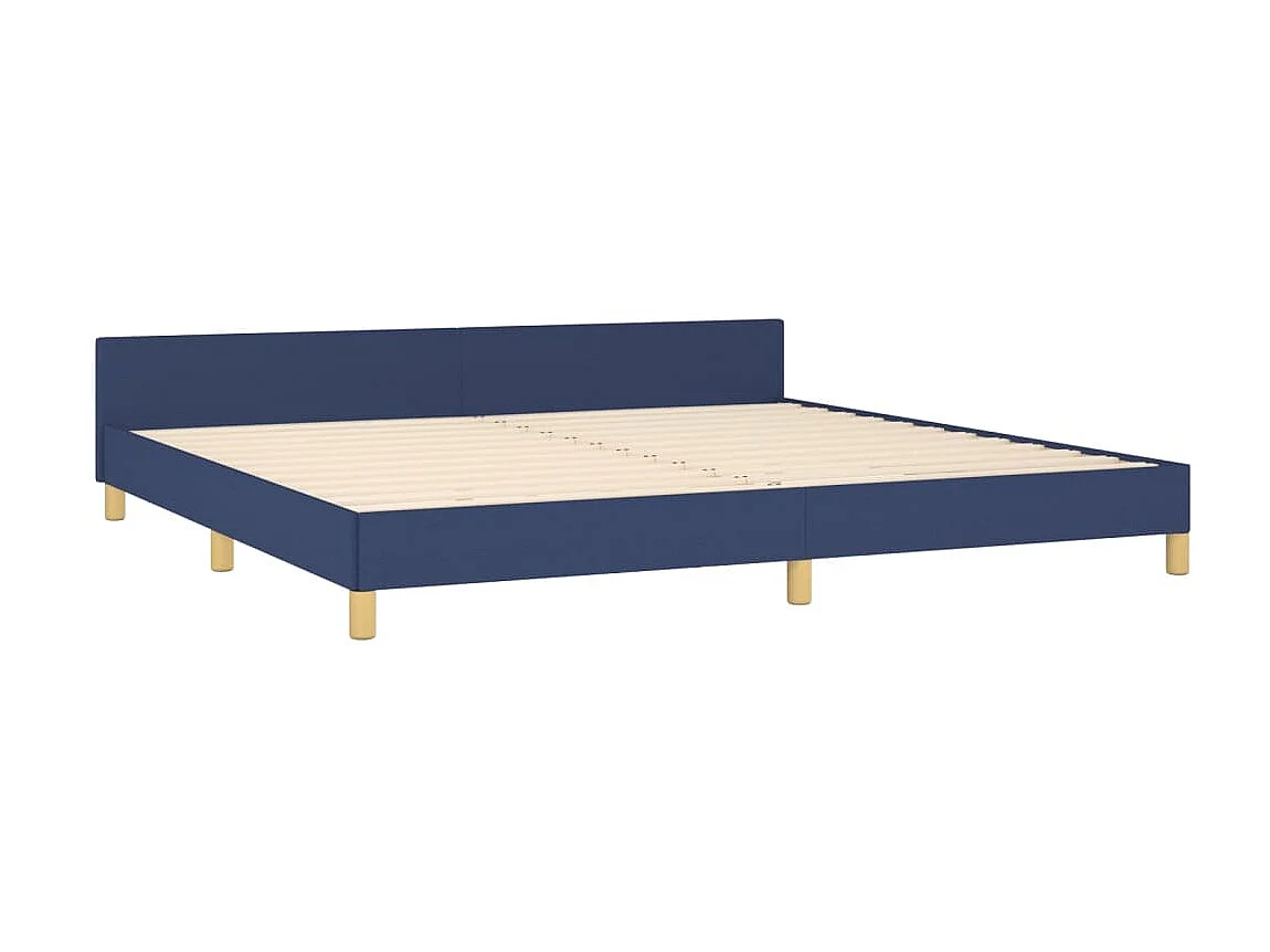 Bedframe met hoofdeinde stof blauw 200x200 cm NL17986
