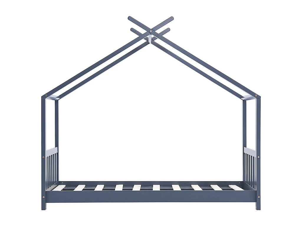 Cama 70x140 cm infantil madera maciza pino gris ES85613