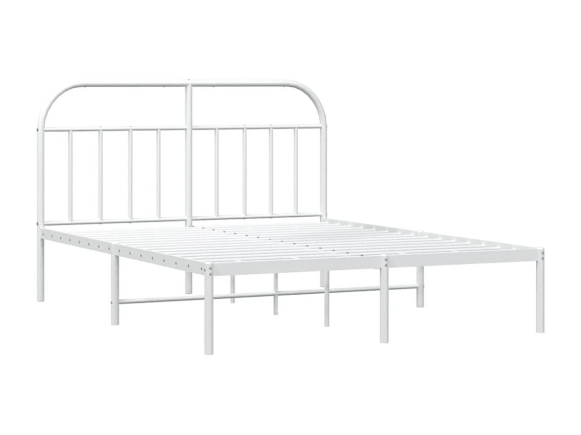 Bedframe met hoofdbord metaal wit 160x200 cm NL95517