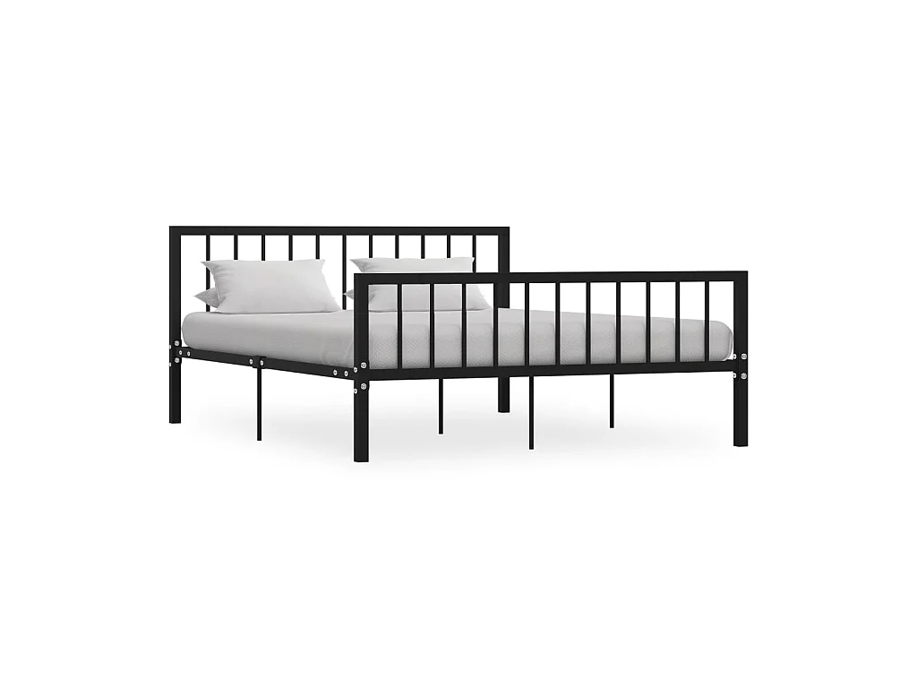 Lit-160x200 cm Noir Métal EGGB42684