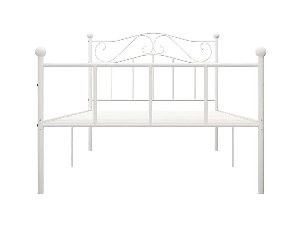 Lit-90x200 cm Blanc Métal EGGB59541
