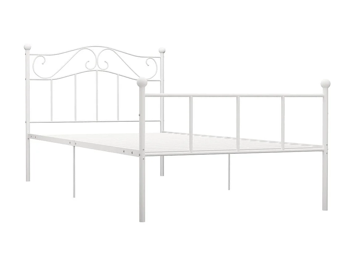 Lit-90x200 cm Blanc Métal EGGB59541