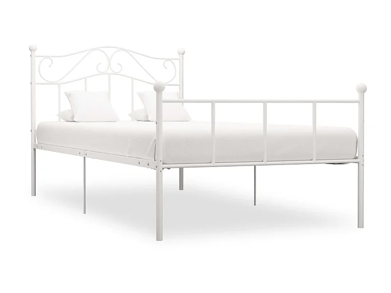 Lit-90x200 cm Blanc Métal EGGB59541