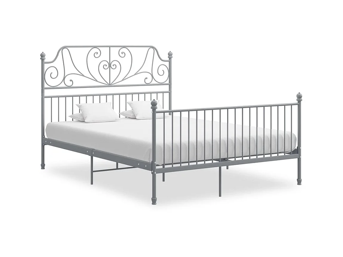 Lit-160x200 cm Gris Métal EGGB72343