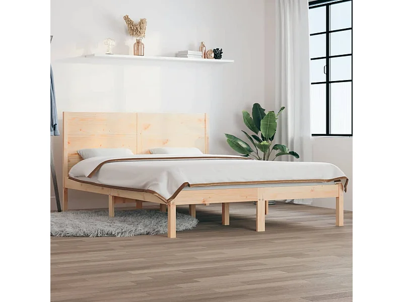 Cama dupla 4FT6 135x190 cm madeira maciça PT510623