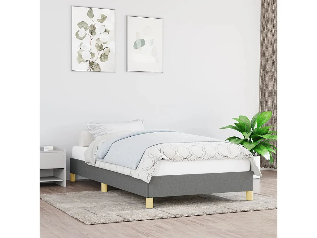 Lit-80x200 cm Gris foncé Tissu EGGB81859