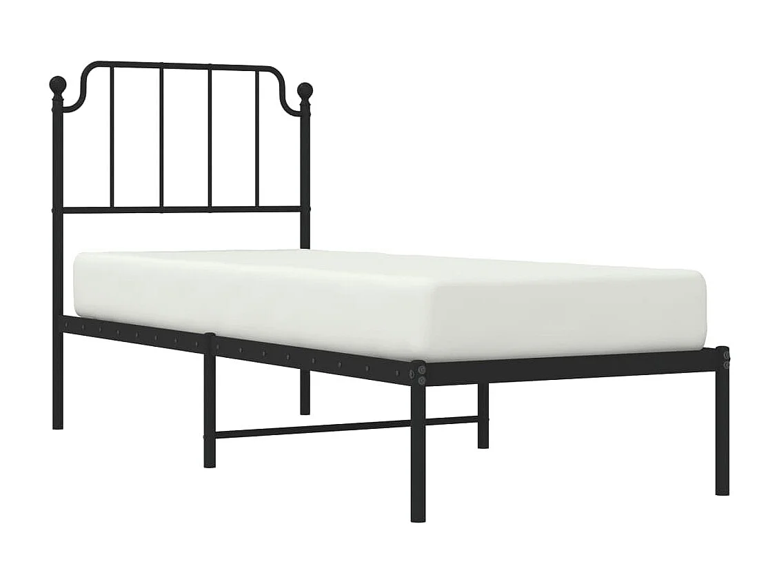 Cama com cabeceira 80x200 cm metal preto PT756614