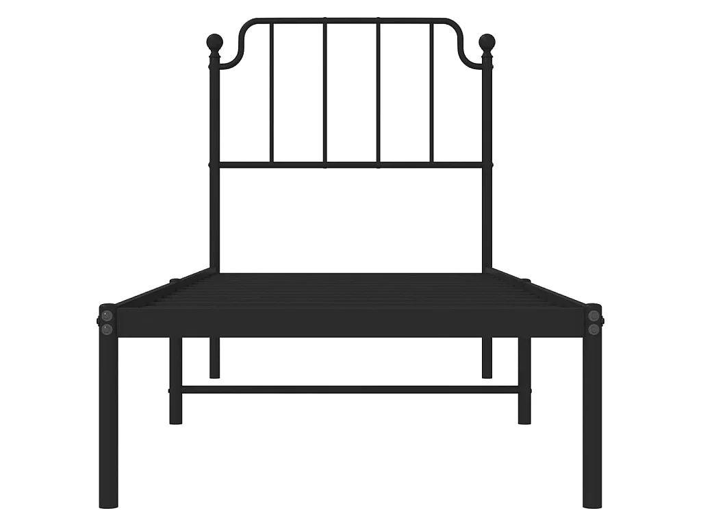 Cama com cabeceira 80x200 cm metal preto PT756614