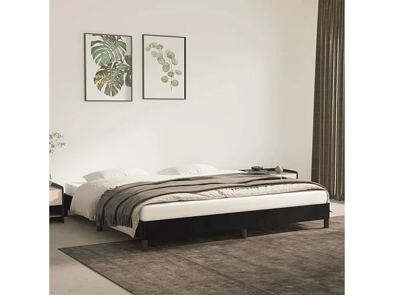 Cama 200x200 cm veludo preto PT731189