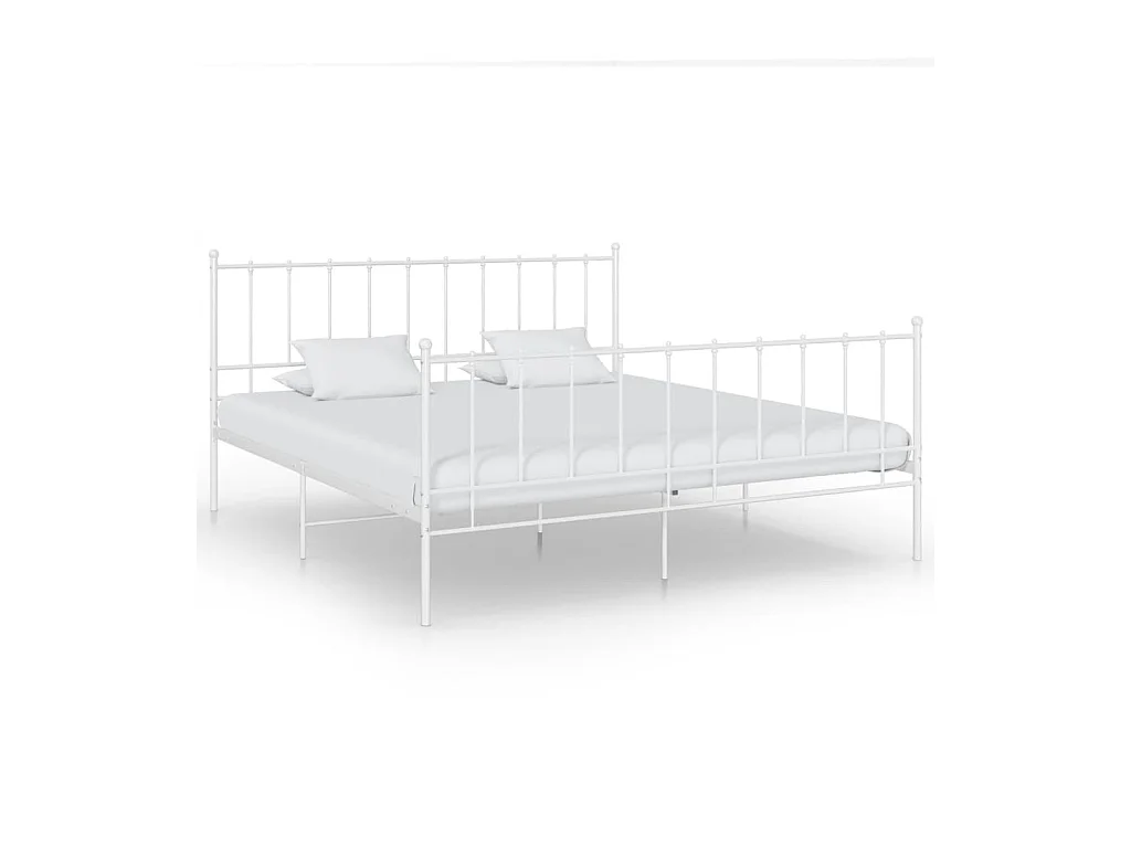 Lit-180x200 cm Blanc Métal EGGB73065